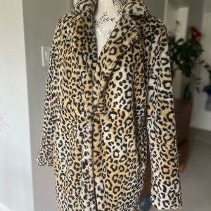 Charlotte Russe Animal Print Teddy Jacket